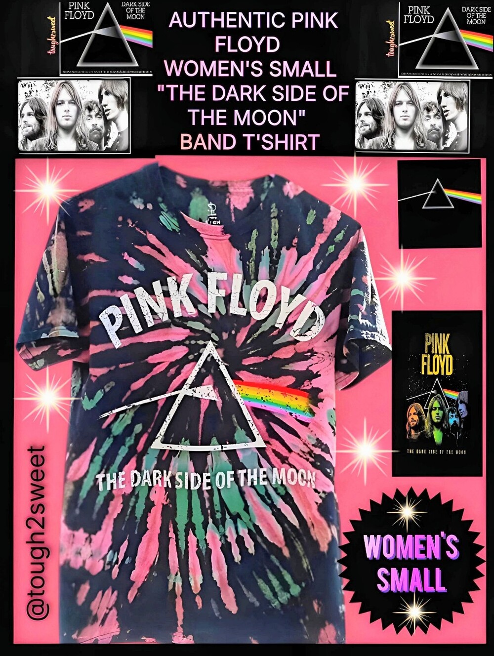 🆕NWOT AUTHENTIC PINK FLOYD MEN'S SMALL "THE DARK SIDE OF THE MOON" BAND T'SHIRT